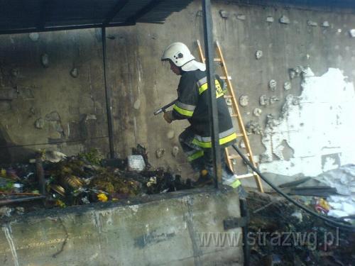 Po¿ar kontenera na ¶mieci.