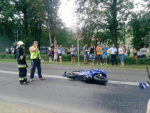 Wypadek motocyklisty