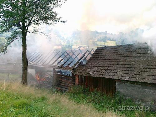 Po¿ar budynku gospodarczego