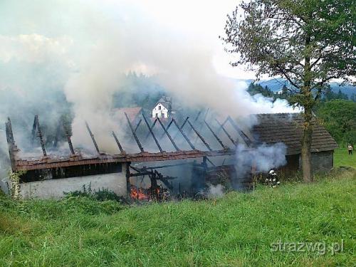 Po¿ar budynku gospodarczego