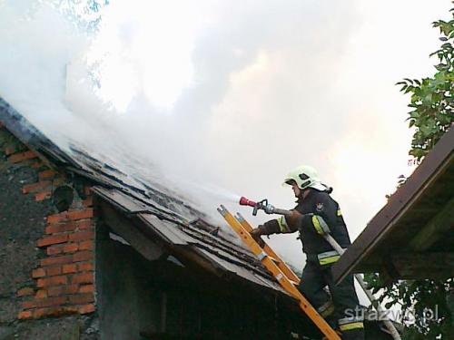 Po¿ar budynku gospodarczego