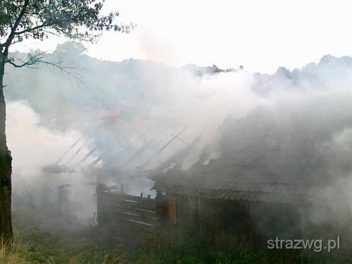 Po¿ar budynku gospodarczego