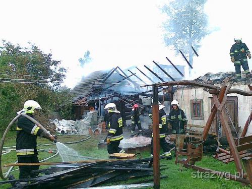 Po¿ar budynku gospodarczego