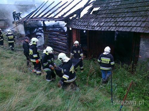 Po¿ar budynku gospodarczego