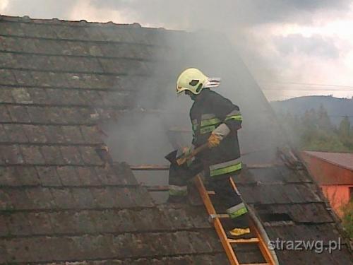 Po¿ar budynku gospodarczego