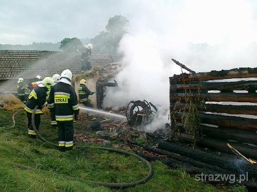 Po¿ar budynku gospodarczego
